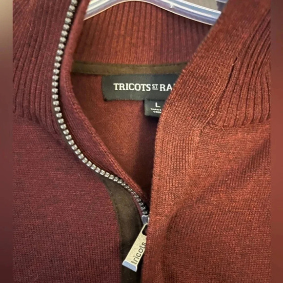 Tricots St Raphael 1/4 zip Men’s Sweater Burgundy Size L - Picture 4 of 8